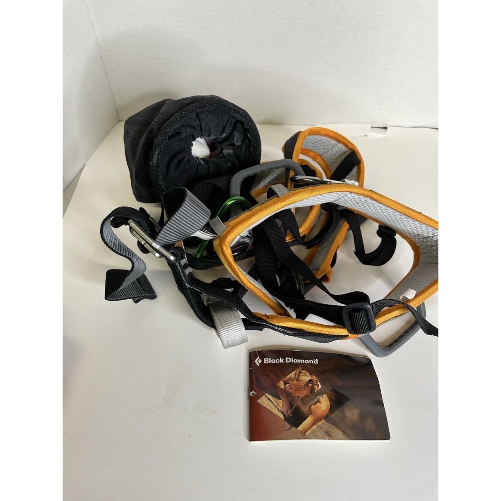 Youth Rock Climbing Gear Black Diamond  Harness Clips Chalk Pouch Bag